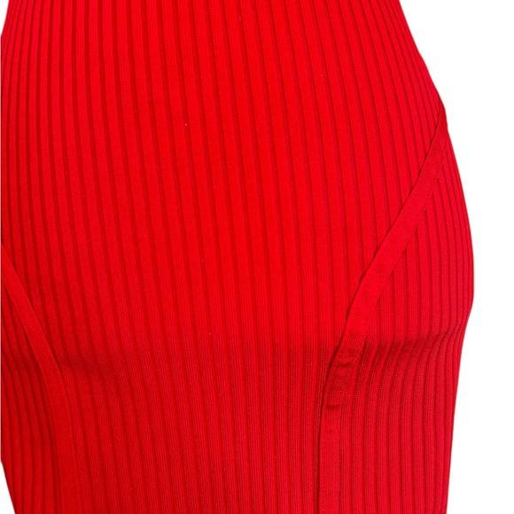Fashion Nova Red Ribbed Bodycon Midi Dress - Picture 8 of 16